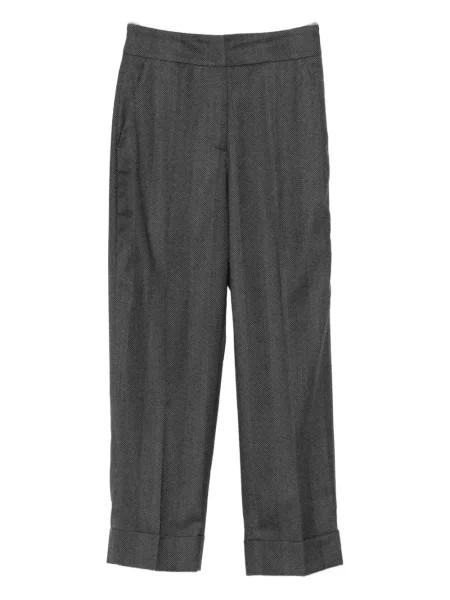 Pantaloni Peserico cu model herringbone gri