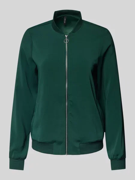 Bomberka o kroju regular fit z kołnierzem typu fly-away model ‘COCO’ Vero Moda zielona