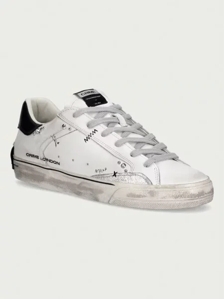 Crime London DECONSTRUCTED sneakers pentru femei din piele alb