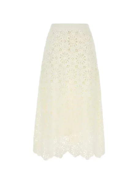 Spódnica midi Farm Rio w kwiatki biała