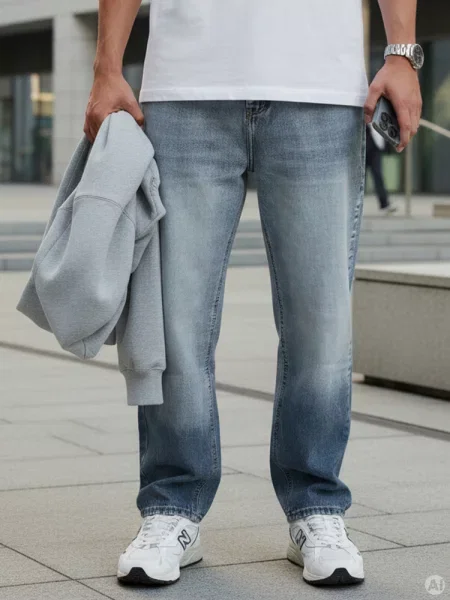 Spodnie baggy jeansowe Dstreet niebieskie