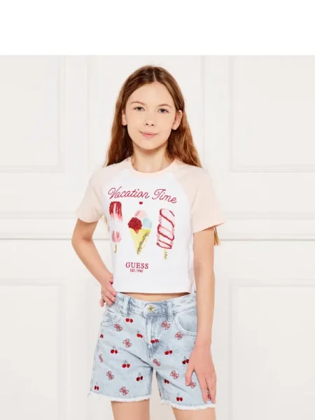 Guess Póló Boxy Fit fehér