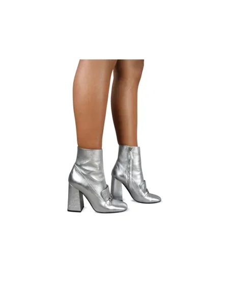 Buty do kostki Burberry skórzane szare