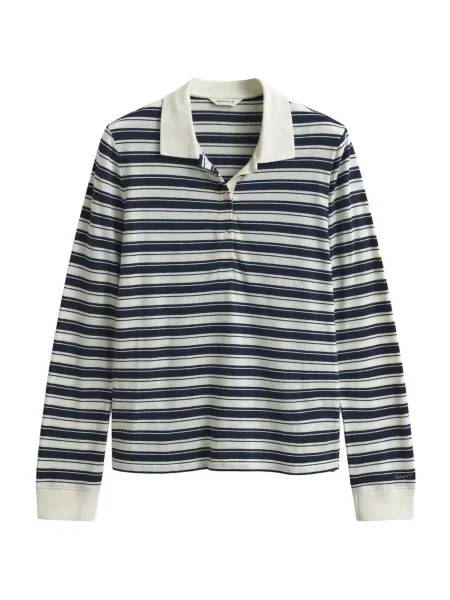 GANT Tricou kitt / albastru marin alb