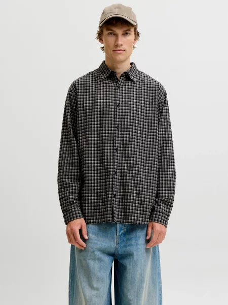 Сорочка в клітинку JACK & JONES CARTER CHECK SHIRT LS чорний