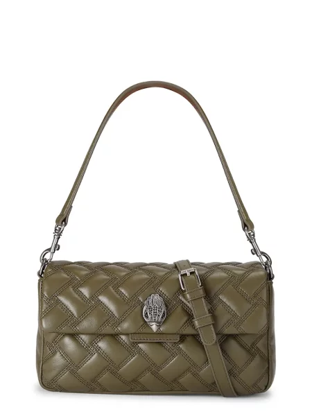 Torebka crossbody Kurt Geiger z twillu zielona