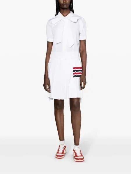 Cămașă Thom Browne cu funde din poplin alb