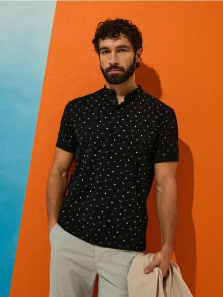 Sinsay koszulka polo czarny