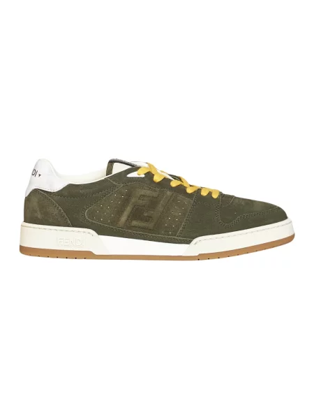 Sneakersy Fendi skórzane zielone