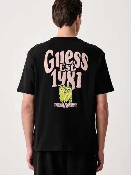 Guess tricou pentru bărbați din negru