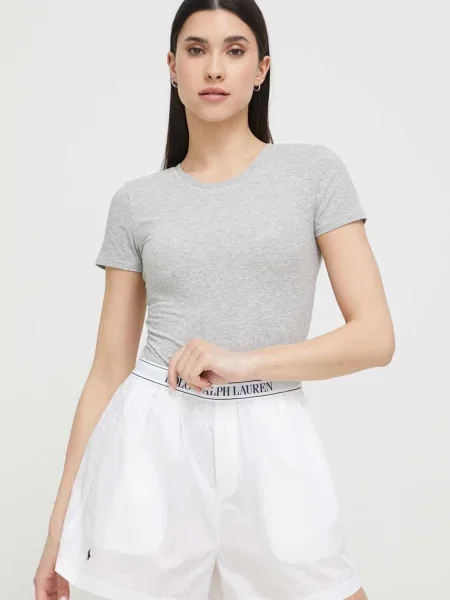 Горнище на пижама с къси ръкави Polo Ralph Lauren сиво