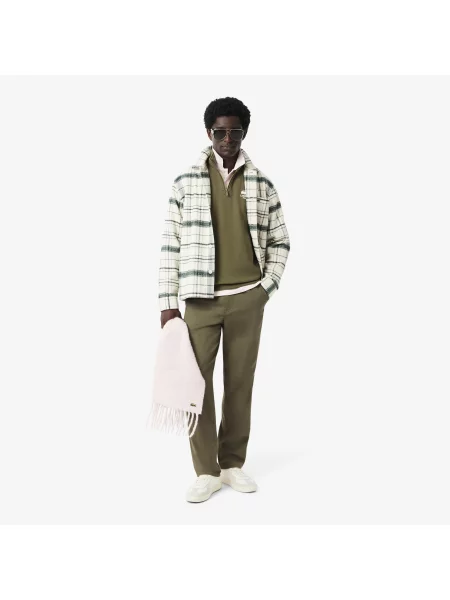 Lacoste Bluza Z Nadrukiem Z Wysokim Kołnierzem zielony