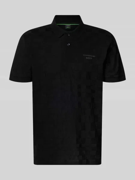 Koszulka polo z czystej bawełny model JACQ' Boss Green czarna