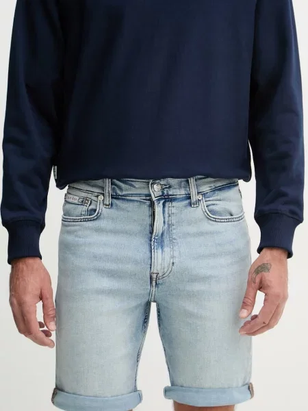 Pantaloni Calvin Klein Jeans albastru