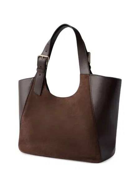 Geantă shopper Furla din piele de căprioară maro
