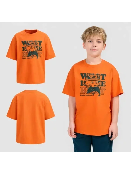 4F T-SHIRT CHŁOPIĘCY KOSZULKA Z pomarańczowa