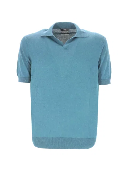 Gulerat tricou Hosio tricotate albastru