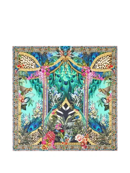 Fular Camilla cu imagine verde