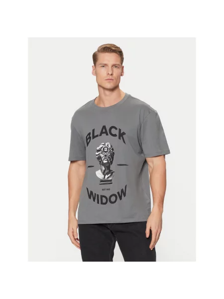 HUGO T-shirt Dostalgi Relaxed Fit siva