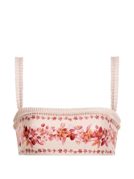 Top Agua By Agua Bendita cu model floral cu imagine alb