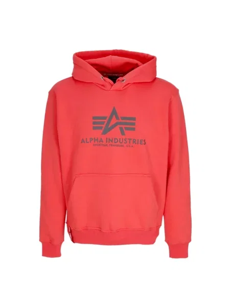 Bluza z kapturem Alpha Industries z kapturem czerwona