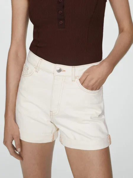 MANGO Шорти джинсові білий