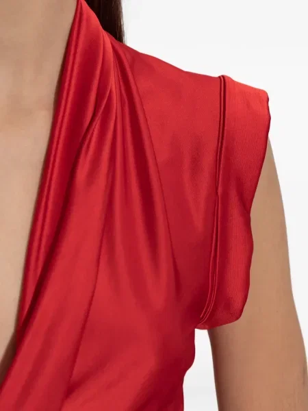 Rochie maxi Victoria Beckham de costum roșu