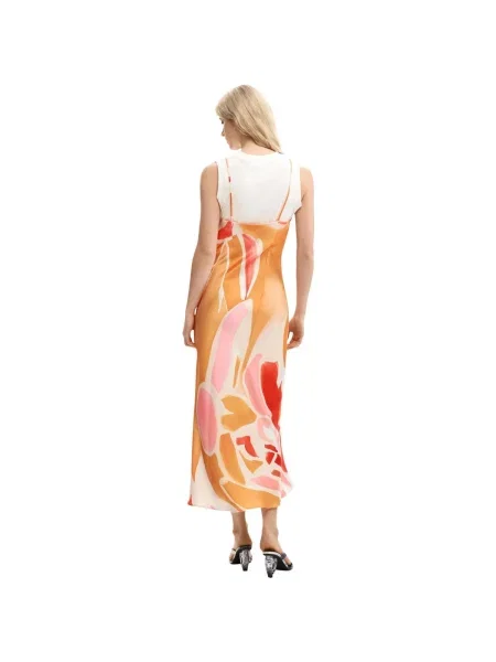 Rochie de satin Desigual din satin portocaliu
