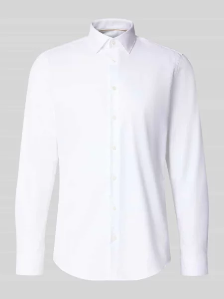 Koszula biznesowa o kroju slim fit z czystej bawełny Jake*s biała