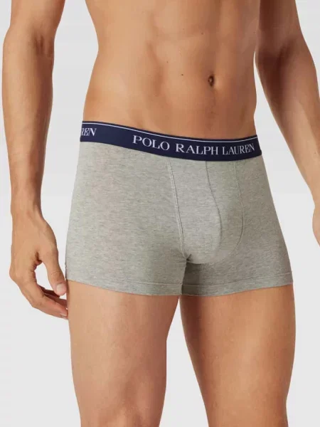 Koszulka polo Polo Ralph Lauren Underwear z paskiem klasyczna ze stretchu szara