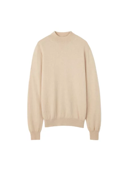 GOBI Cashmere Pulover Men's Essential Mock Neck Cashmere Sweater' bej