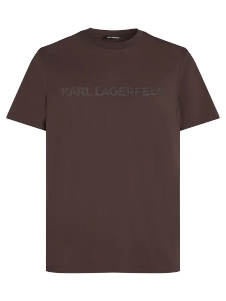 Karl Lagerfeld Majica temno rjava / siva bela