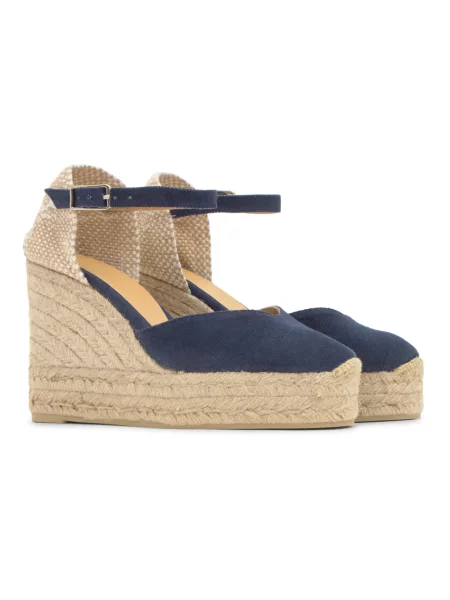 Espadryle Castaner na koturnie niebieskie