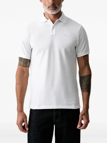 Tricou polo Hackett London cu broderie alb