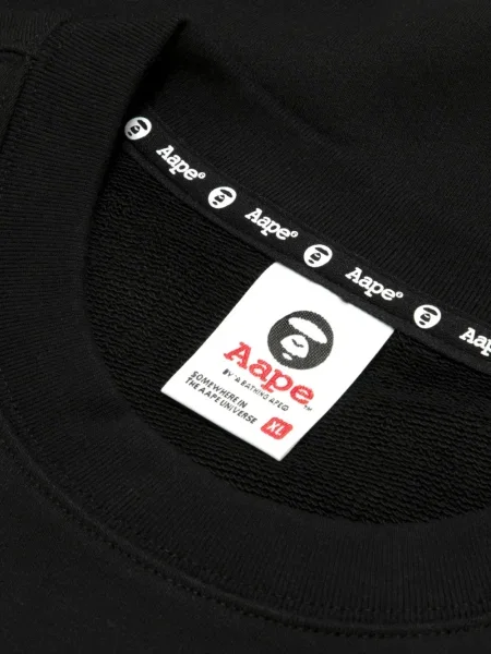 Hanorac crewneck Aape By A Bathing Ape cu imagine negru