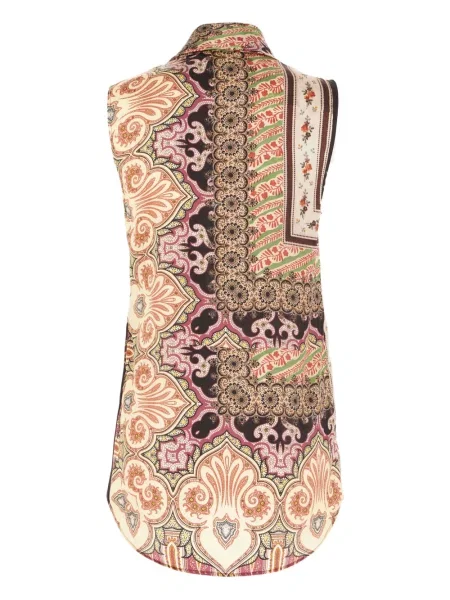 Top Seafarer cu imagine cu model paisley drapat maro