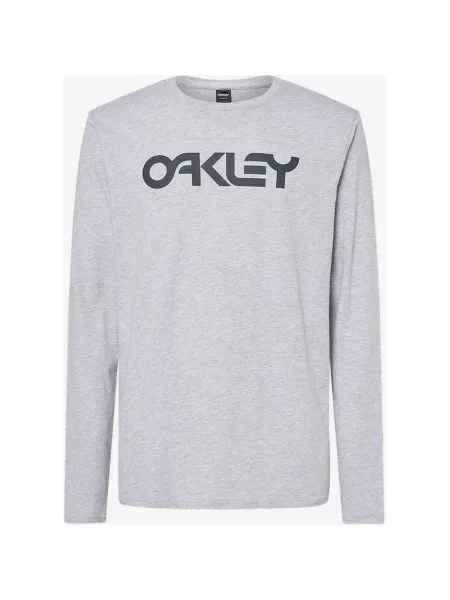 T-shirt z długim rękawem Oakley Mark jasnoszary S czarny