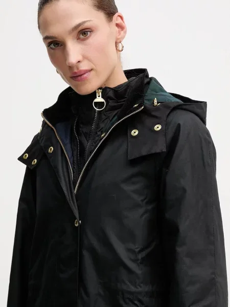 Длинная парка Barbour зеленая
