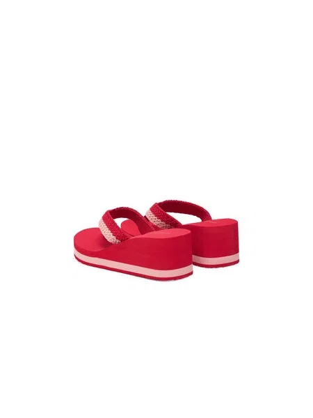 Žabky Tommy Hilfiger Th Wedge Crochet Summer Sandal červená