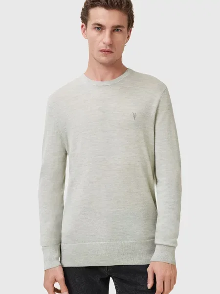 AllSaints pulover merino volna zelena