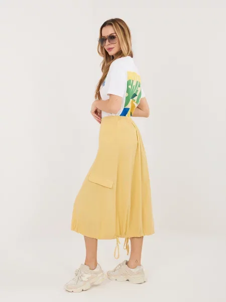 Fustă Rue Paris de catifea alb