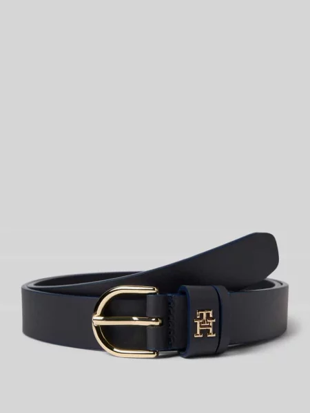 Tommy Hilfiger pasek skórzany Kobiety skóra niebieski jednolity 85 granatowy