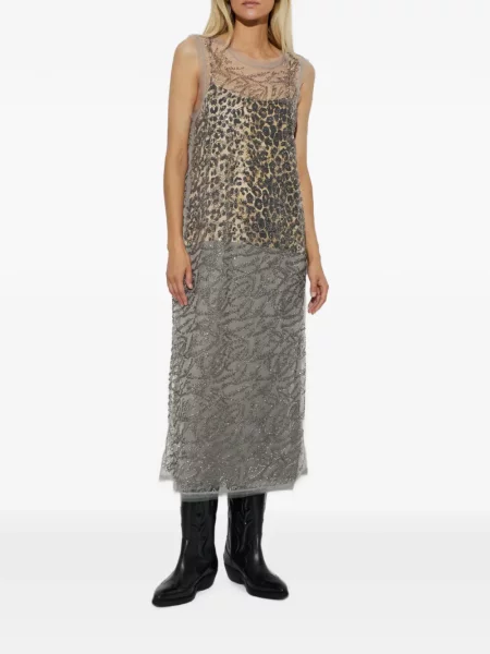 Rochie midi Munthe cu paiete plasă gri