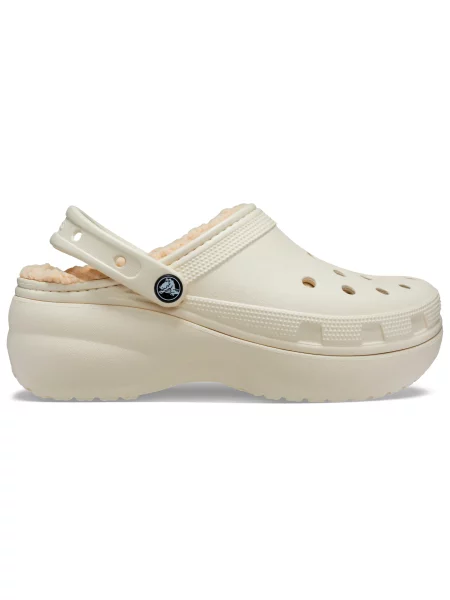 Chodaki Dla Dorosłych Crocs Classic Platform Lined Clog białe