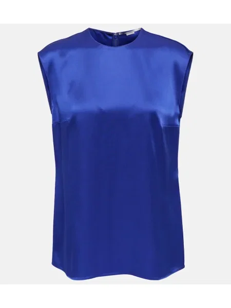 Сатенен топ Stella Mccartney синьо
