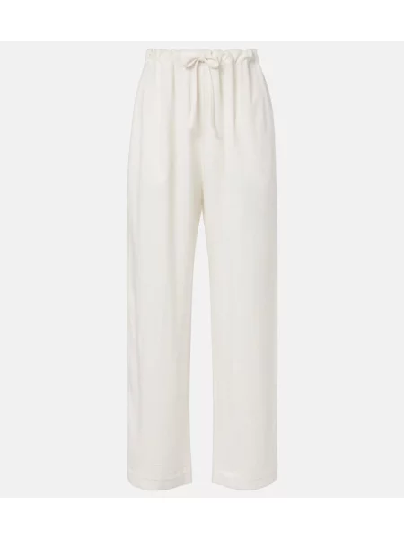 Pantaloni The Row de in alb