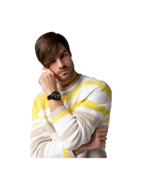 Lniany zegarek Missoni czarny