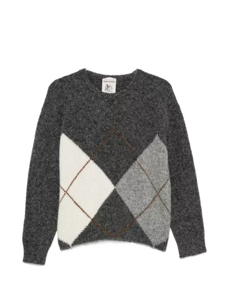 Pulover Semicouture cu model argyle gri