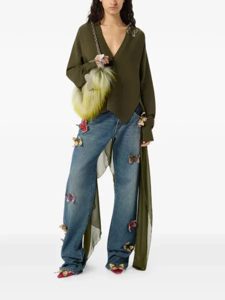 Cardigan Blumarine cu aplicații verde