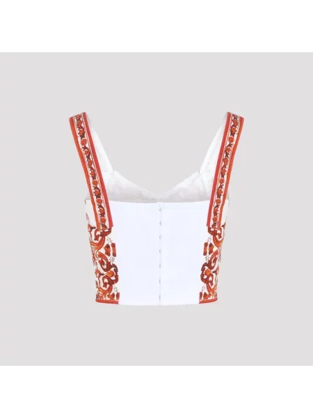Top Dolce And Gabbana z nadrukiem pomarańczowy
